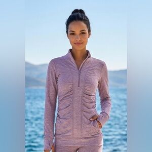 Lululemon Jacket Top Women’s 4 S Cypress Kiss Partial Zip Ruched Purple